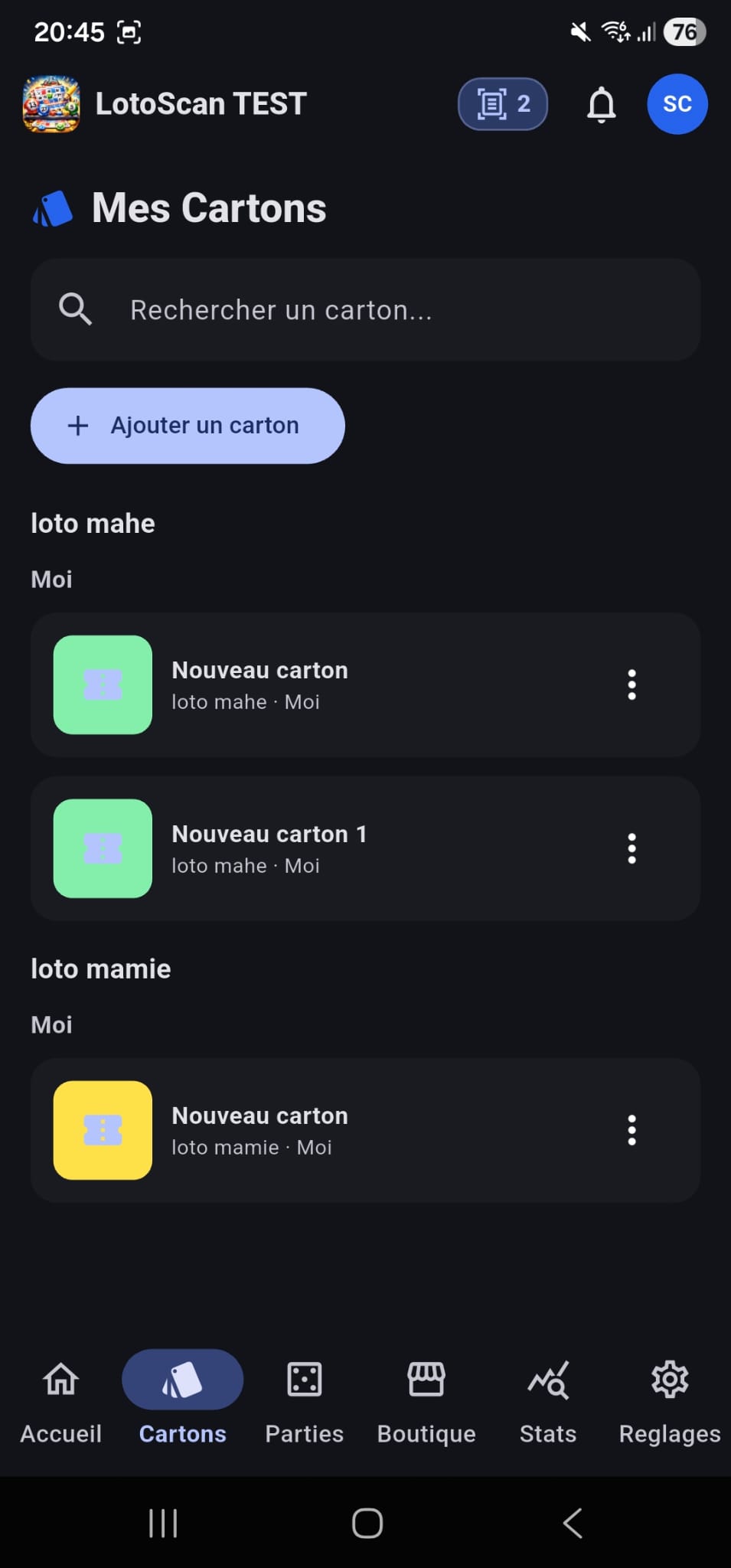 Capture de l'application 2